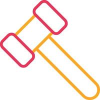 Hammer Glyph Two Color Icon vector