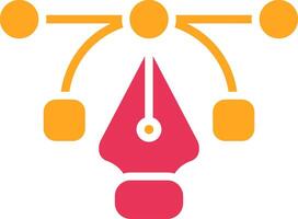 Pen Tool Glyph Two Color Icon vector