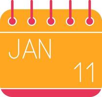 January Glyph Two Color Icon vector