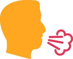Dry Cough Glyph Two Color Icon vector