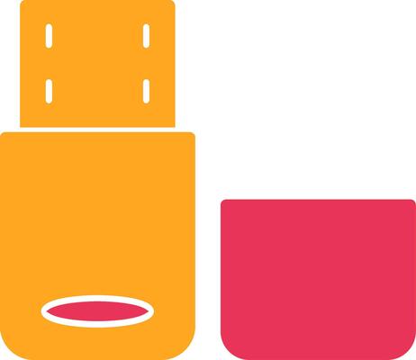 Pen Drive Glyph Two Color Icon