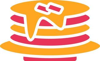 Pan Cake Glyph Two Color Icon vector