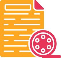 Transcript Glyph Two Color Icon vector