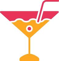 Martini Glyph Two Color Icon vector