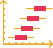 Horizontal Bar Chart Glyph Two Color Icon vector