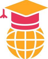 Worldwide Learning Glyph Two Color Icon vector