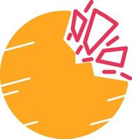 Destroyed Planet Glyph Two Color Icon vector