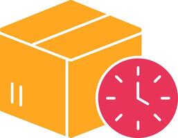 Delivery Time Glyph Two Color Icon vector