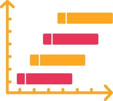 Horizontal Bars showing Progress Glyph Two Color Icon vector