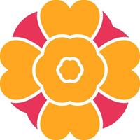 Mint Marigold Glyph Two Color Icon vector