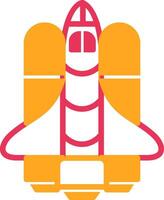 Spaceship Glyph Two Color Icon vector