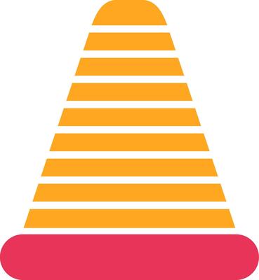 Traffic Cone Glyph Two Color Icon