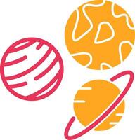 Planets Glyph Two Color Icon vector