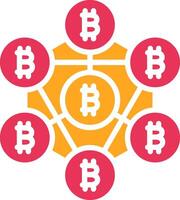 Blockchain Glyph Two Color Icon vector
