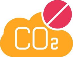 No CO2 Glyph Two Color Icon vector
