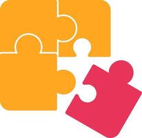 Puzzle Glyph Two Color Icon vector