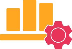 Bar Chart Glyph Two Color Icon vector