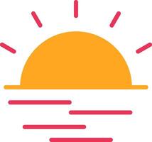 Sunrise Glyph Two Color Icon vector
