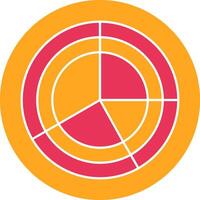 Radar Pie Chart Glyph Two Color Icon vector