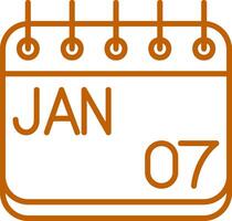January Line Multi Colors Icon vector