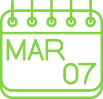March Line Multi Colors Icon vector