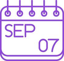 September Line Multi Colors Icon vector