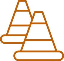 Traffic Cone Line Multi Colors Icon vector