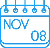 November Line Multi Colors Icon vector