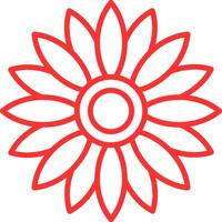 Sunflower Line Multi Colors Icon vector
