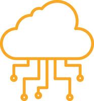 Cloud Computing Line Multi Colors Icon vector