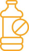 No Plastic Bottle Line Multi Colors Icon vector