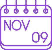 November Line Multi Colors Icon vector