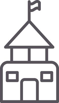 Wedding Hall Line Multi Colors Icon
