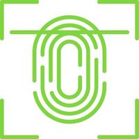 Fingerprint Scan Line Multi Colors Icon vector