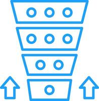 Funnel Chart Line Multi Colors Icon vector