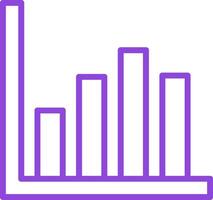 Bar Chart Line Multi Colors Icon vector