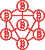 Blockchain Line Multi Colors Icon vector