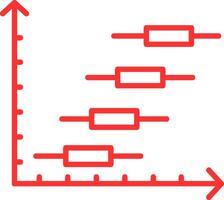 Horizontal Bar Chart Line Multi Colors Icon vector