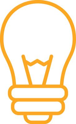 bulb Line Multi Colors Icon