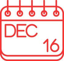 December Line Multi Colors Icon vector