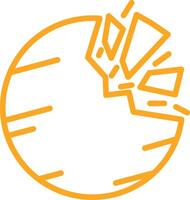 Destroyed Planet Line Multi Colors Icon vector