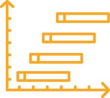 Horizontal Bars showing Progress Line Multi Colors Icon vector
