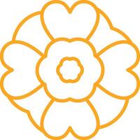 Mint Marigold Line Multi Colors Icon vector