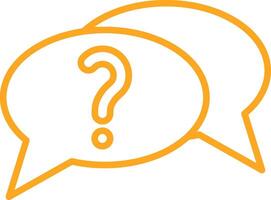 Question Line Multi Colors Icon vector