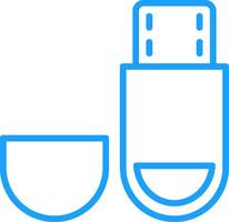Usb Drive Line Multi Colors Icon vector