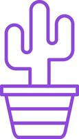 Cactus Line Multi Colors Icon vector