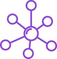 Network Line Multi Colors Icon vector