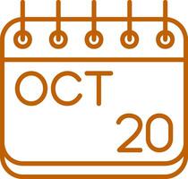 October Line Multi Colors Icon vector