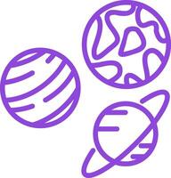 Planets Line Multi Colors Icon vector