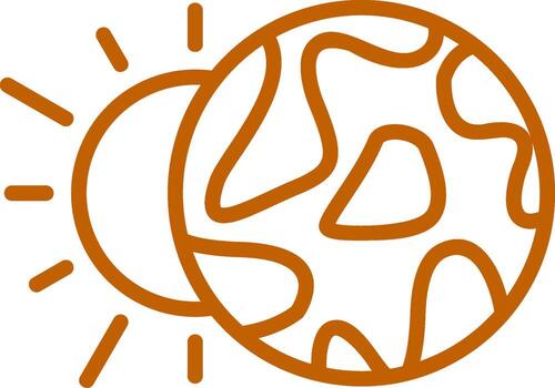 Eclipse Line Multi Colors Icon vector